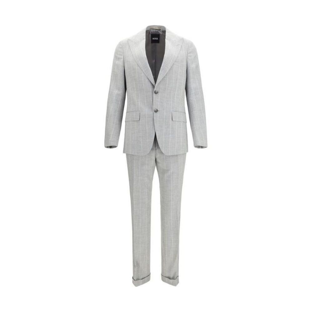 Hugo Boss Black Gray Cotton Two-Piece Men's Suit
